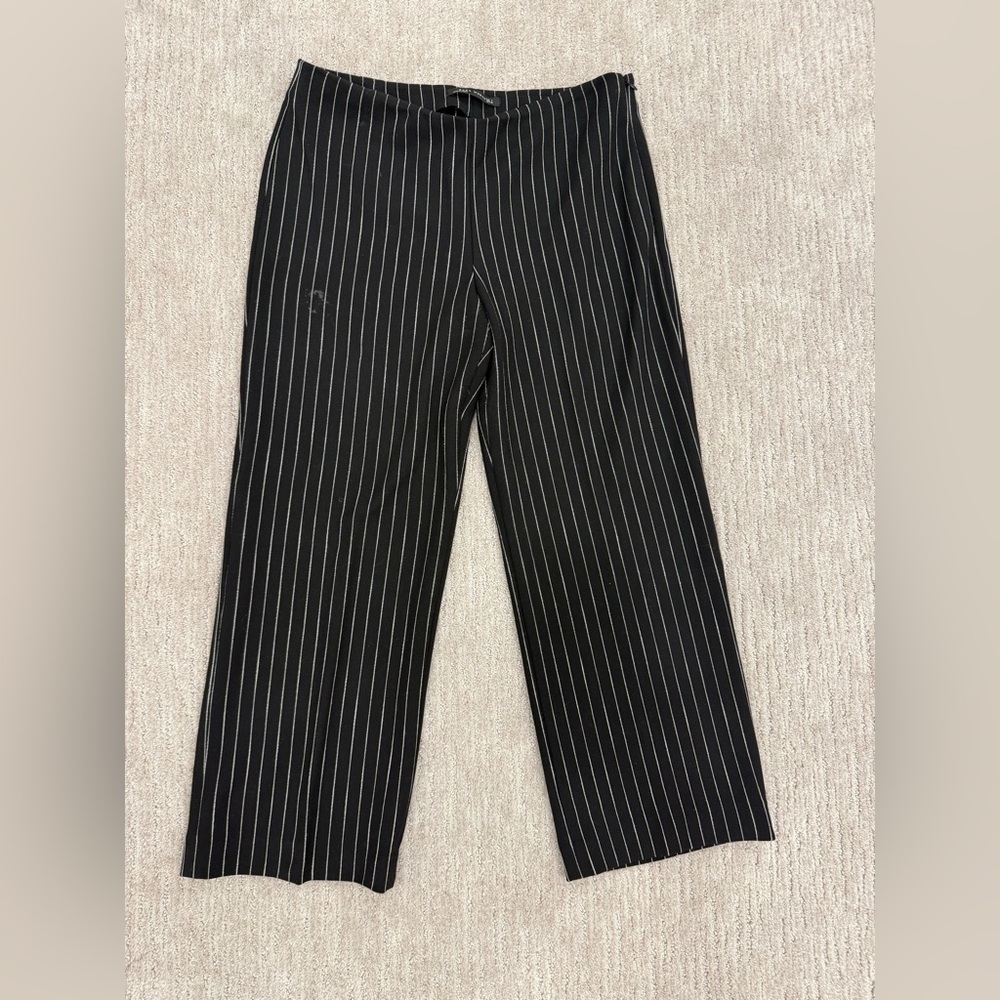 Zara Black Dress Pants with Pinstripe Pattern